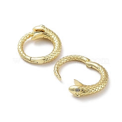 Snake Rack Plating Brass with Cubic Zirconia Twister Clasp&nbsp;EJEW-Z031-01G