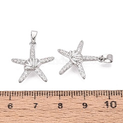 Brass Micro Pave Clear Cubic Zirconia Pendants&nbsp;KK-Q073-08P