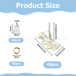 48Pcs Rack Plating Alloy Stud Earring Findings&nbsp;FIND-HS0002-65