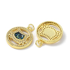 Brass Micro Pave Cubic Zirconia Pendants&nbsp;KK-A197-23G