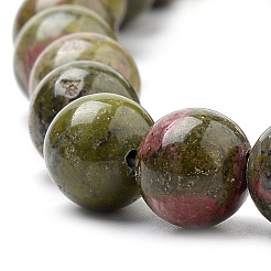 Natural Unakite Beads Strands&nbsp;X-G-S259-14-10mm