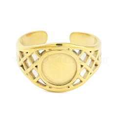 Real 18K Gold Plated 304 Stainless Steel Open Cuff Rings for Women&nbsp;LS-RJEW-B061-01G-03