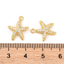 Brass Micro Pave Clear Cubic Zirconia Pendants&nbsp;KK-U017-03G