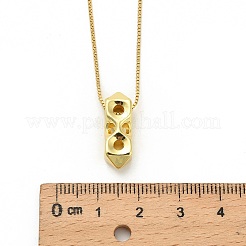Brass Cheese Pendant Adjustable Slider Necklaces&nbsp;NJEW-B135-02G