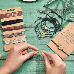 Adjustable Waxed Cord Braided Bead Bracelets Set&nbsp;DIY-AR0001-65