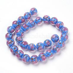 Handmade Gold Sand Lampwork Beads Strands&nbsp;LAMP-L072-G06