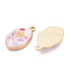 Printed Rack Plating Alloy Enamel Pendants&nbsp;ENAM-T020-04B