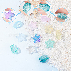120Pcs 12 Style Transparent Spray Painted Glass Beads&nbsp;GLAA-SC0001-72