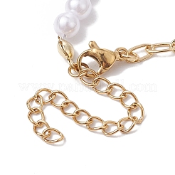 5Pcs 5 Styles Christmas Acrylic Imitated Pearl & Paperclip Chain Bracelets&nbsp;BJEW-JB10383
