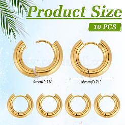 10Pcs 304 Stainless Steel Hoop Earrings&nbsp;EJEW-ME0001-20