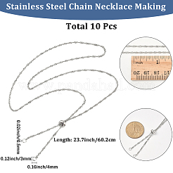 10Pcs 304 Stainless Steel Singapore Chain Necklace Making&nbsp;AJEW-SC0004-01