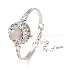 Rotating Sun Natural Rose Quartz Link Bracelets&nbsp;GG-CBA0251-11P-01