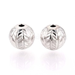 Textured 925 Sterling Silver Beads&nbsp;STER-T008-45S-01