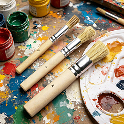 3Pcs Pig Bristle Oil Painting Brush Sets&nbsp;OFST-CP0001-23B