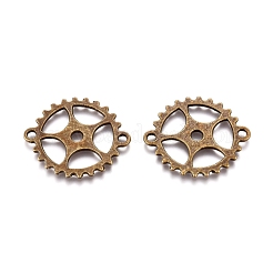 Cadmium Free & Nickel Free & Lead Free Antique Bronze Tibetan Style Flat Round Links connectors&nbsp;X-TIBEB-AB5010-AB-FF