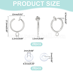 28Pcs Brass Clip-on Hoop Earring Findings&nbsp;KK-ME0001-30S