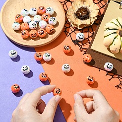 10Pcs 2 Colors Halloween UV Plating Acrylic Beads&nbsp;OACR-YW0003-61