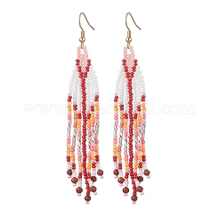 Handmade Glass Seed Beads Arrow Dangle Earrings&nbsp;EJEW-MZ00539