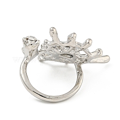 Zinc Alloy Rhinestone Cuff Rings for Women&nbsp;RJEW-Z048-07P-01