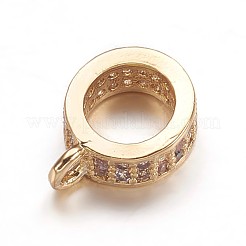 Brass Micro Pave Cubic Zirconia Tube Bails&nbsp;ZIRC-K070-44G