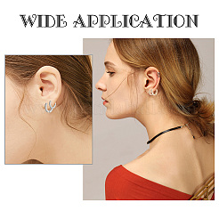 8Pcs 4 Style 316 Surgical Stainless Steel Hoop Earrings with Clear Glass for Women&nbsp;EJEW-GA0005-05
