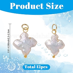 12Pcs Natural Baroque Pearl Pendants&nbsp;PALLOY-YW00231