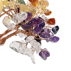 Natural Mixed Gemstone Chips Tree Decorations&nbsp;DJEW-M012-01E