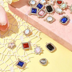 24Pcs 6 Styles Alloy Glass Pendants&nbsp;FIND-FS0003-20