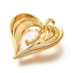 Brass Micro Pave Cubic Zirconia Pendants&nbsp;KK-B128-03G