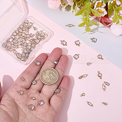 110Pcs 11 Styles Brass Pave Clear Cubic Zirconia Connector Charms&nbsp;KK-BM0001-04