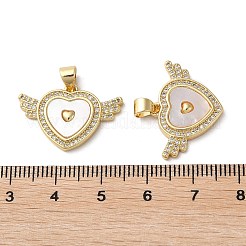 Brass Micro Pave Cubic Zirconia Pendants&nbsp;KK-D057-02G