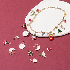 24Pcs 12 Style Christmas Theme Eco-Friendly Alloy Enamel Pendants&nbsp;ENAM-FS0001-30