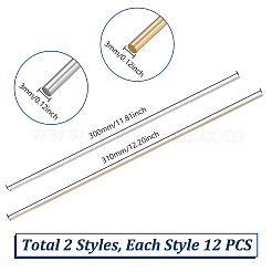 24Pcs 2 Styles 304 Stainless Steel & Brass Solid Bar&nbsp;FIND-GA0005-45