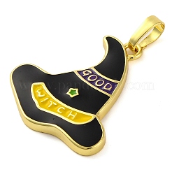 Halloween Theme Brass Enamel Pendants&nbsp;KK-S401-05G-B