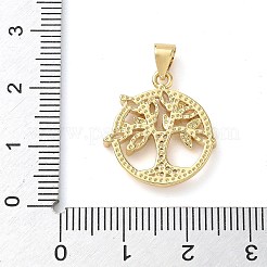 Brass Micro Pave Cubic Zirconia Pendants&nbsp;KK-D502-25G