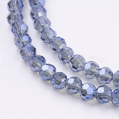 Faceted(32 Facets) Round Electroplate Glass Beads Strands&nbsp;X-EGLA-D021-59