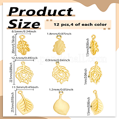 12Pcs 3 Styles Alloy Pendants&nbsp;FIND-LP0005-96