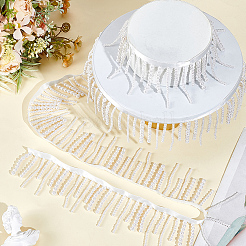 2 Yards Plastic Imitation Pearl & Polyester Beaded Trim Garland Strand&nbsp;OCOR-CY0004-08
