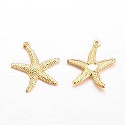 Starfish/Sea Stars Brass Pendants&nbsp;KK-L134-11
