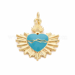 Brass Enamel Pendants&nbsp;KK-S362-042-NR