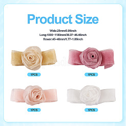 4Pcs 4Colors Cloth Rose Ribbon Chokers&nbsp;FIND-TA0002-27