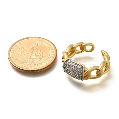Brass Micro Pave Cubic Zirconia Cuff Rings&nbsp;RJEW-U035-03GP