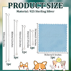 4Pcs 4 Styles Sterling Silver Chain Extender Sets&nbsp;DIY-GO0002-28