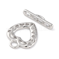 Heart Brass Toggle Clasps&nbsp;KK-S403-18P