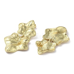 Rack Plating Brass Leaf Dangle Stud Earrings&nbsp;EJEW-M237-10G