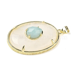 Natural Quartz Crystal & Flower Amazonite Pendants&nbsp;G-P599-05G-01