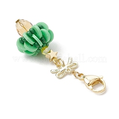 Christmas Tree Polymer Clay & Glass Pendants Decorations&nbsp;HJEW-MZ00326