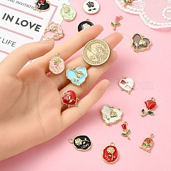 20Pcs 20 Styles Alloy Enamel Pendants&nbsp;ENAM-YW0004-02