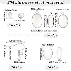 20Pcs 304 Stainless Steel Earring Hooks&nbsp;STAS-SP0002-04P