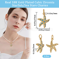 5Pcs Brass Micro Pave Grade AAA Cubic Zirconia Pendants&nbsp;ZIRC-BBC0002-41